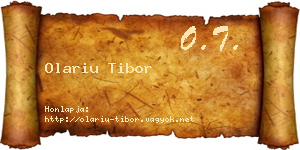 Olariu Tibor névjegykártya